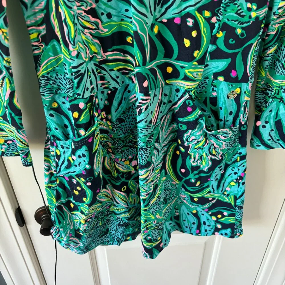 Lilly Pulitzer Women's Size Small Nassau Dress UPF 50+ Low Tide Navy Catty - NWT - Picture 2 of 13